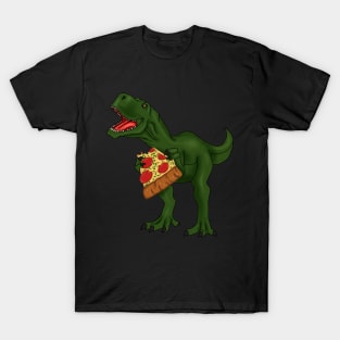 T-rex Dinosaur Eating Pizza T-Shirt